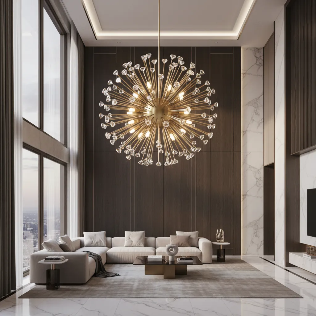 Astraea 80cm Dandelion Starburst Crystal Chandelier Angle 2
