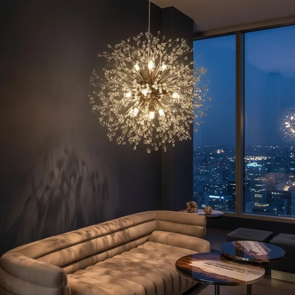 Astraea 80cm Dandelion Starburst Crystal Chandelier Angle 4