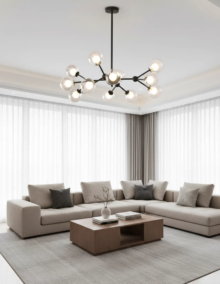 Atomos 15-Globe Sputnik Chandelier Angle 2