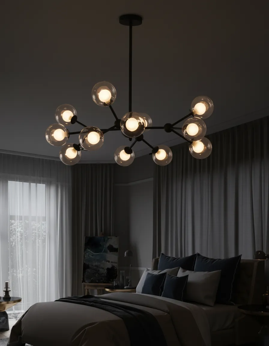 Atomos 15-Globe Sputnik Chandelier Angle 4