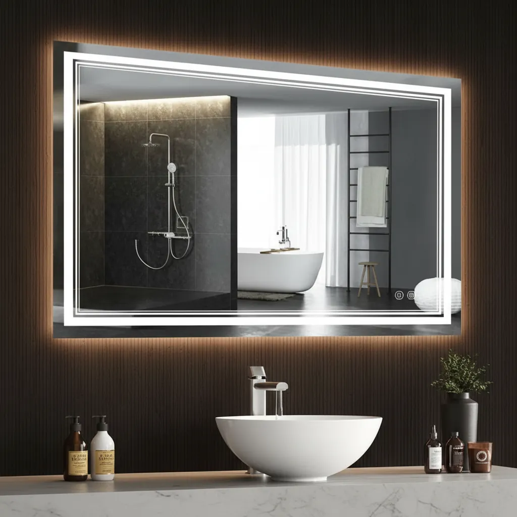 Aura 120 Rectangular LED Vanity Mirror Angle 4