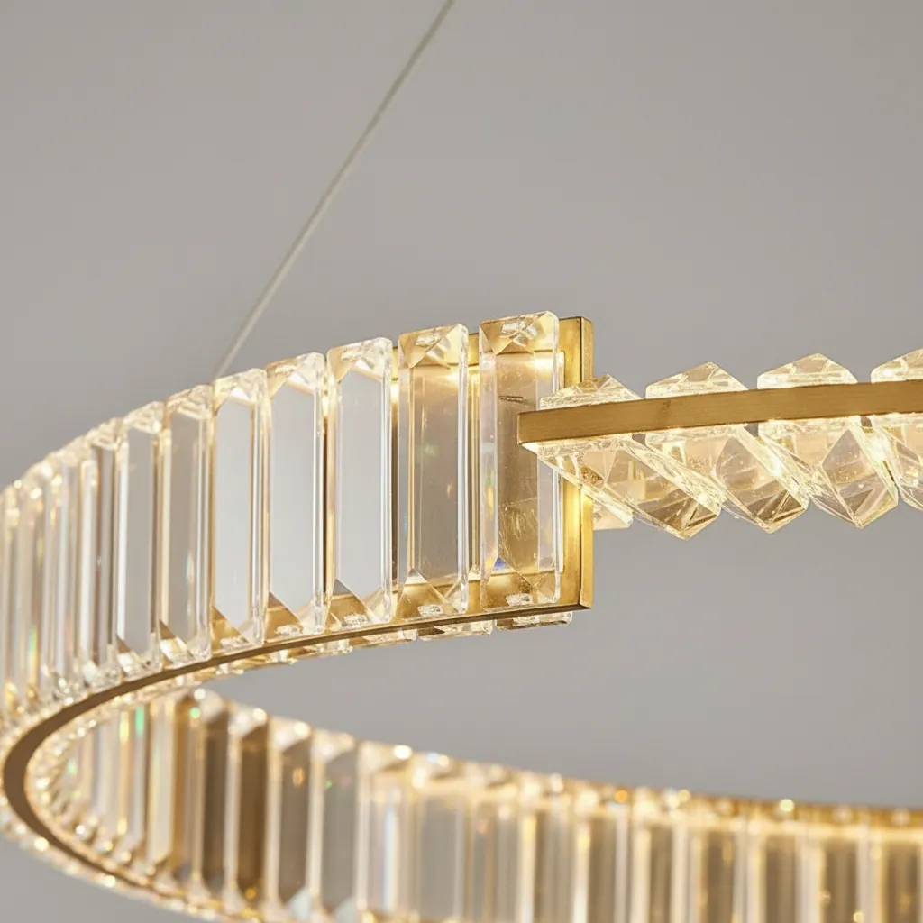 Aura 60cm Split-Ring K9 Crystal Chandelier Angle 3