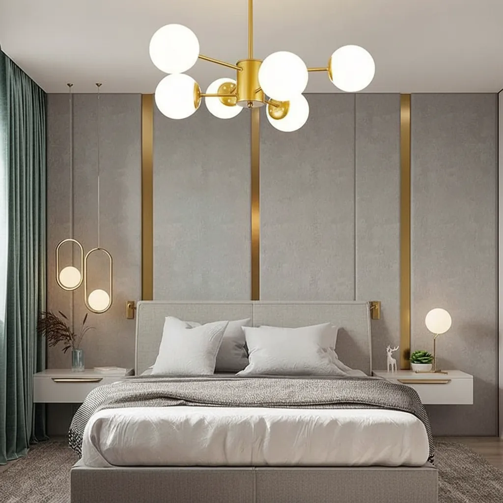 Aura 7-Globe Sputnik Chandelier Angle 4