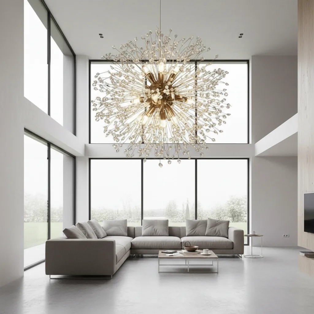 Aura 80cm Dandelion K9 Crystal Chandelier Angle 2
