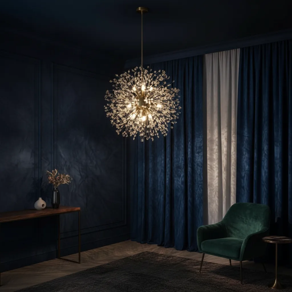 Aura 80cm Dandelion K9 Crystal Chandelier Angle 4