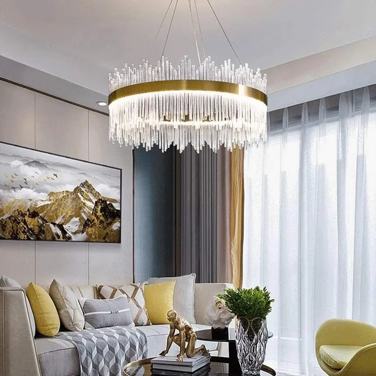 Aura 80cm K9 Crystal Rod Chandelier