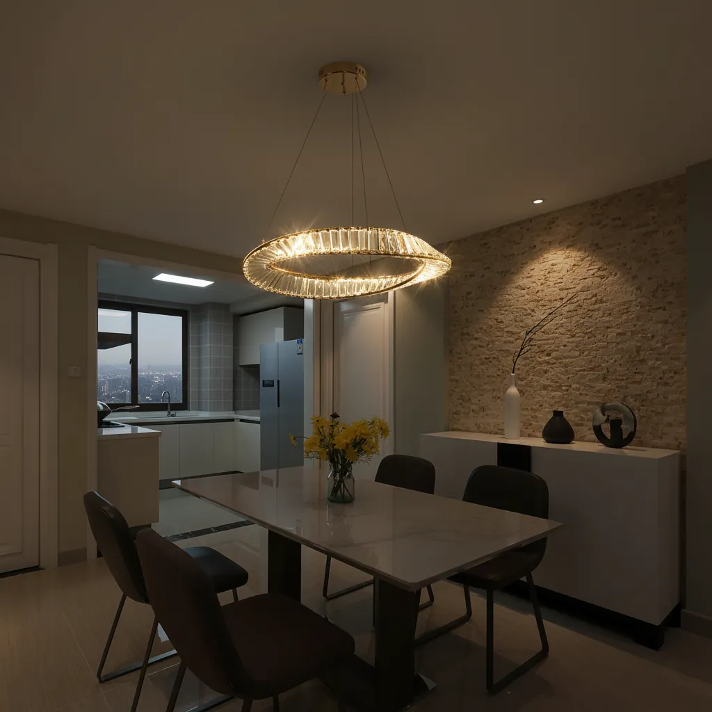 Aura Mobius 80cm K9 Crystal Chandelier Angle 4