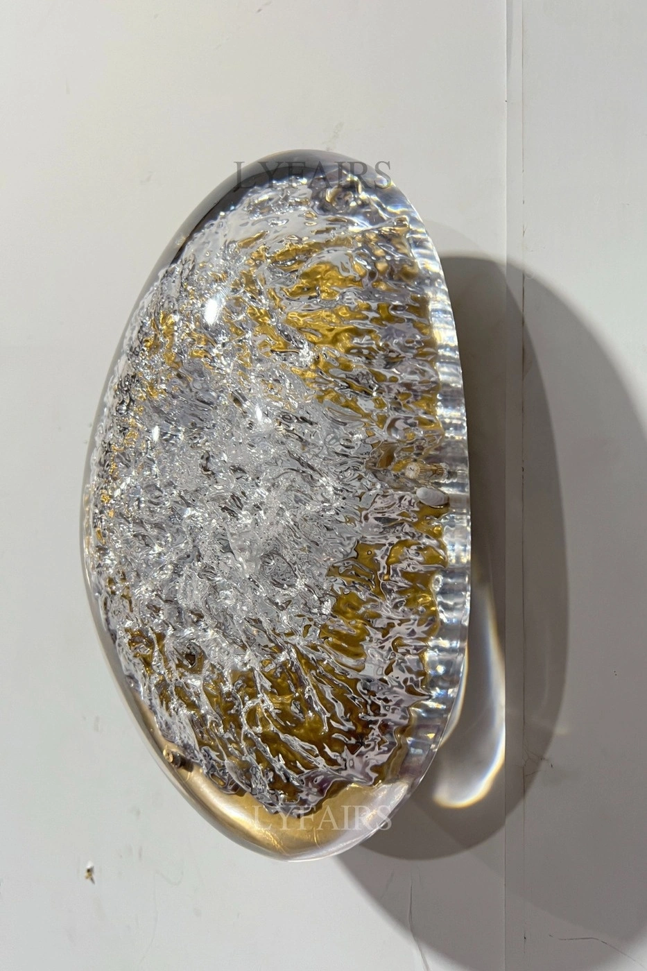 Aura Pebble Cast Glass & Bi-Metallic Foil Wall Sconce