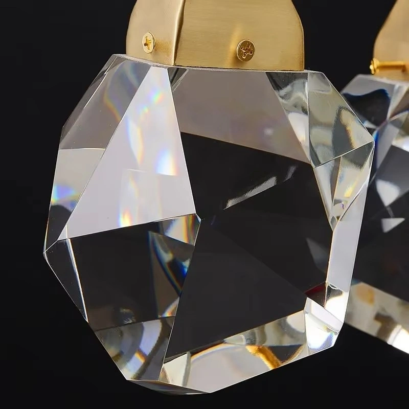 Aura Prism K9 Crystal & Brass Pendant Light