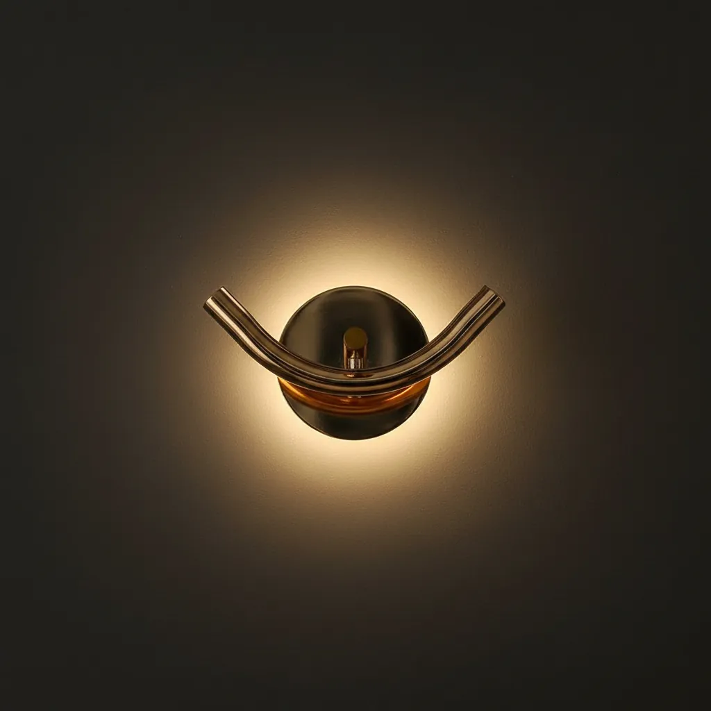 Aura Sculptural Brass Wall Sconce Angle 4