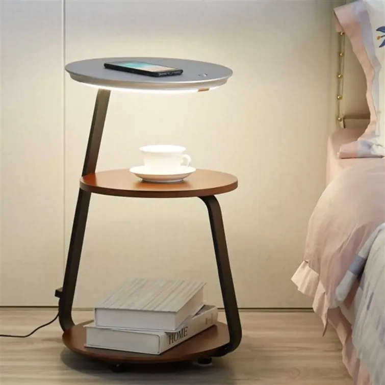 Aura Smart Side Table Floor Lamp with Wireless Charging