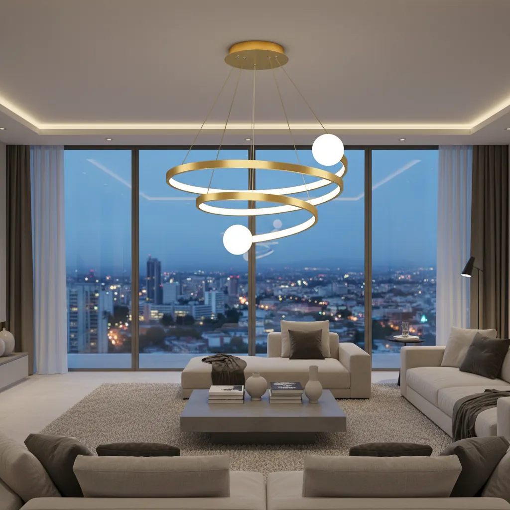 Aura Spiralis 550mm LED Pendant Chandelier Angle 4
