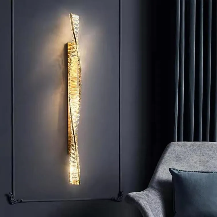 Aura Twist 80cm K9 Crystal Wall Sconce