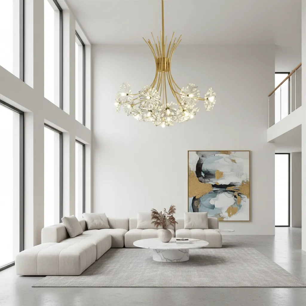 Aurae 12-Head Crystal Bloom Chandelier Angle 2