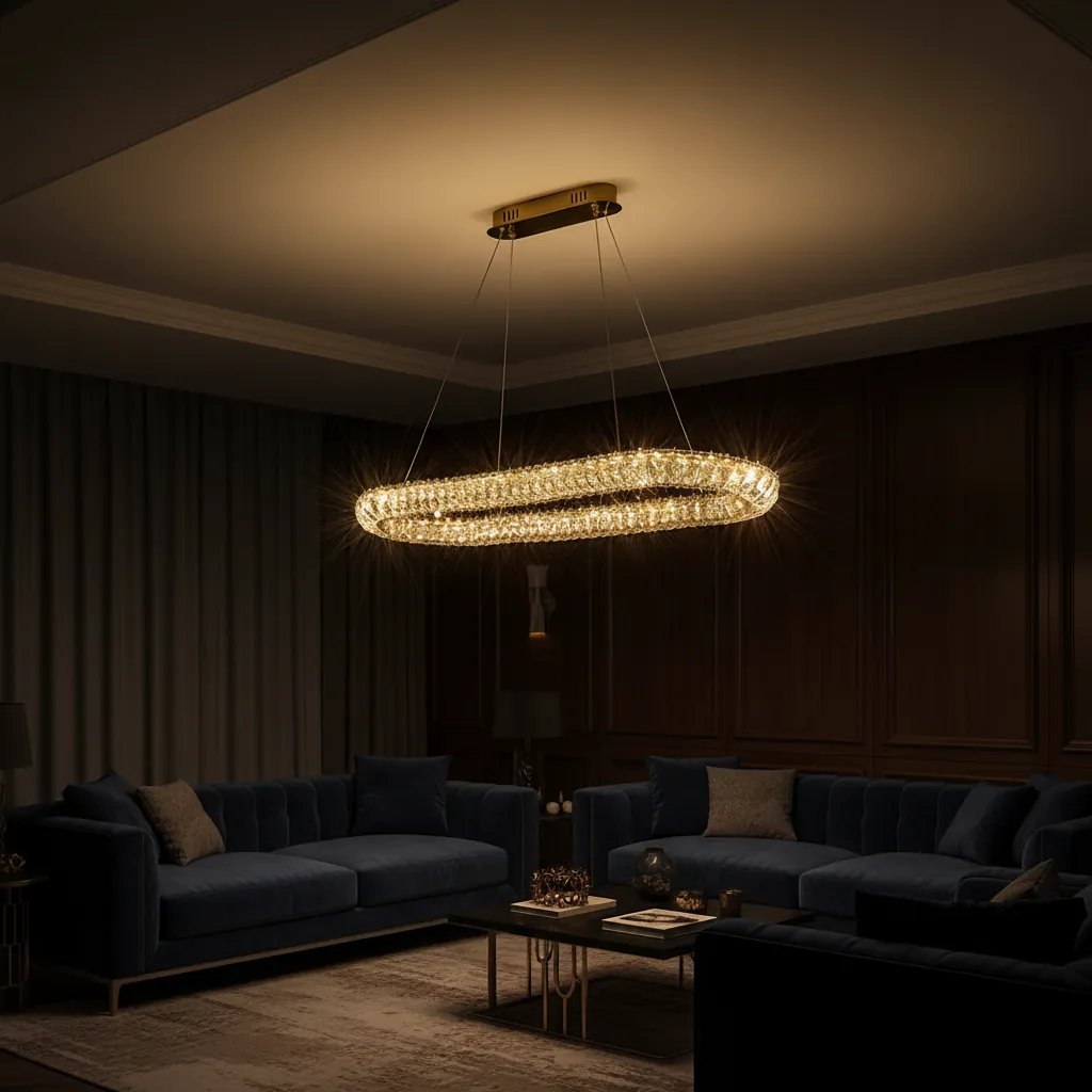 Aurelia 100cm Oval K9 Crystal Chandelier Angle 4