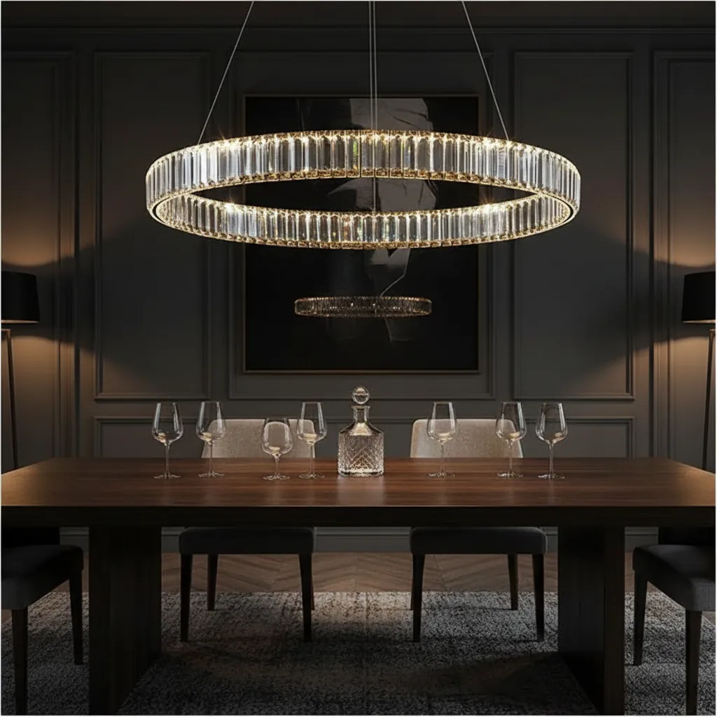Aurelia 800 K9 Crystal Ring Chandelier Angle 4