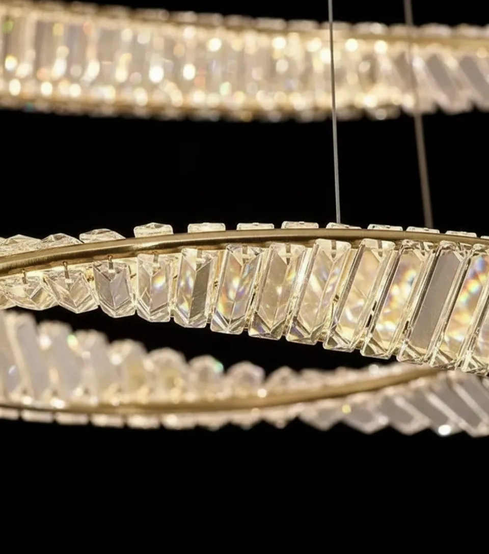 Aurelia 800/500mm Dual Ring K9 Crystal Chandelier Angle 3