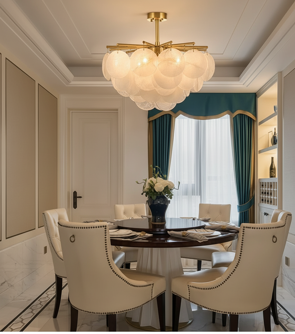 Aurelia 80cm Cloud Glass Chandelier Detail Perspective