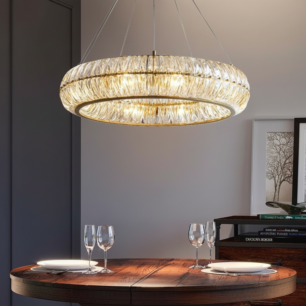 Aurelia 80cm Dual-Ring K9 Crystal Chandelier Primary Perspective