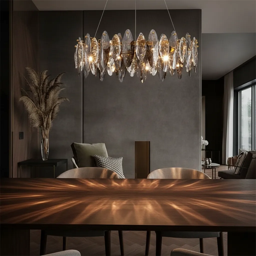 Aurelia 80cm Elliptical K9 Crystal Chandelier Angle 4