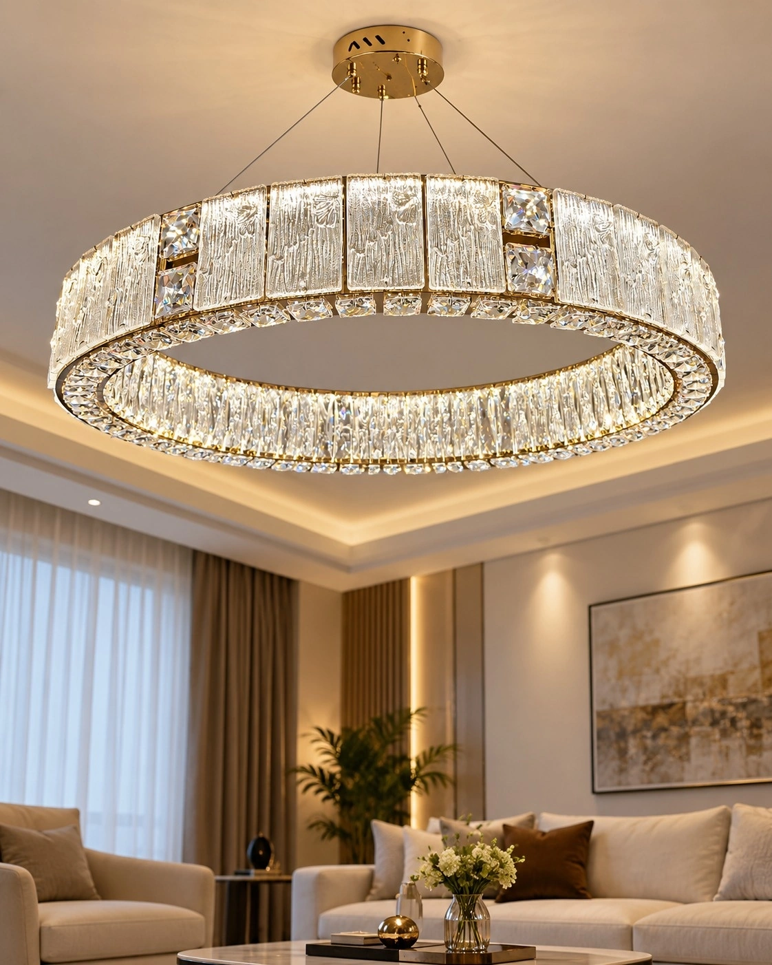 Aurelia 80cm Grand Crystal Ring Chandelier