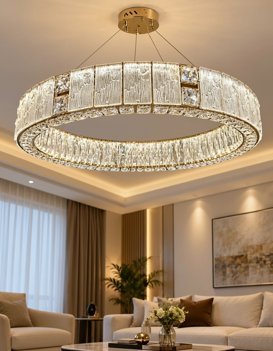 Aurelia 80cm Grand Crystal Ring Chandelier Primary Perspective