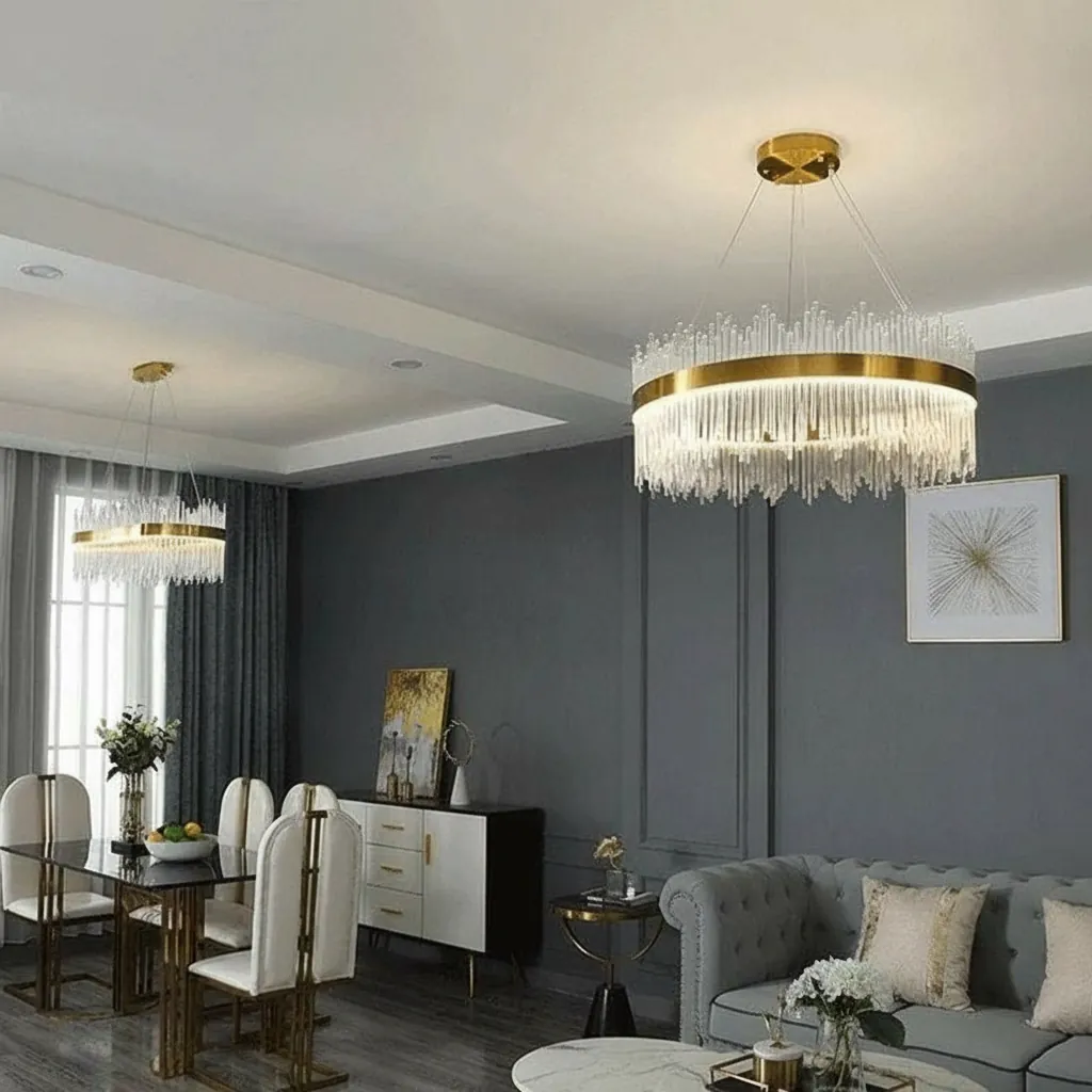 Aurelia 80cm Round K9 Crystal Chandelier Angle 2