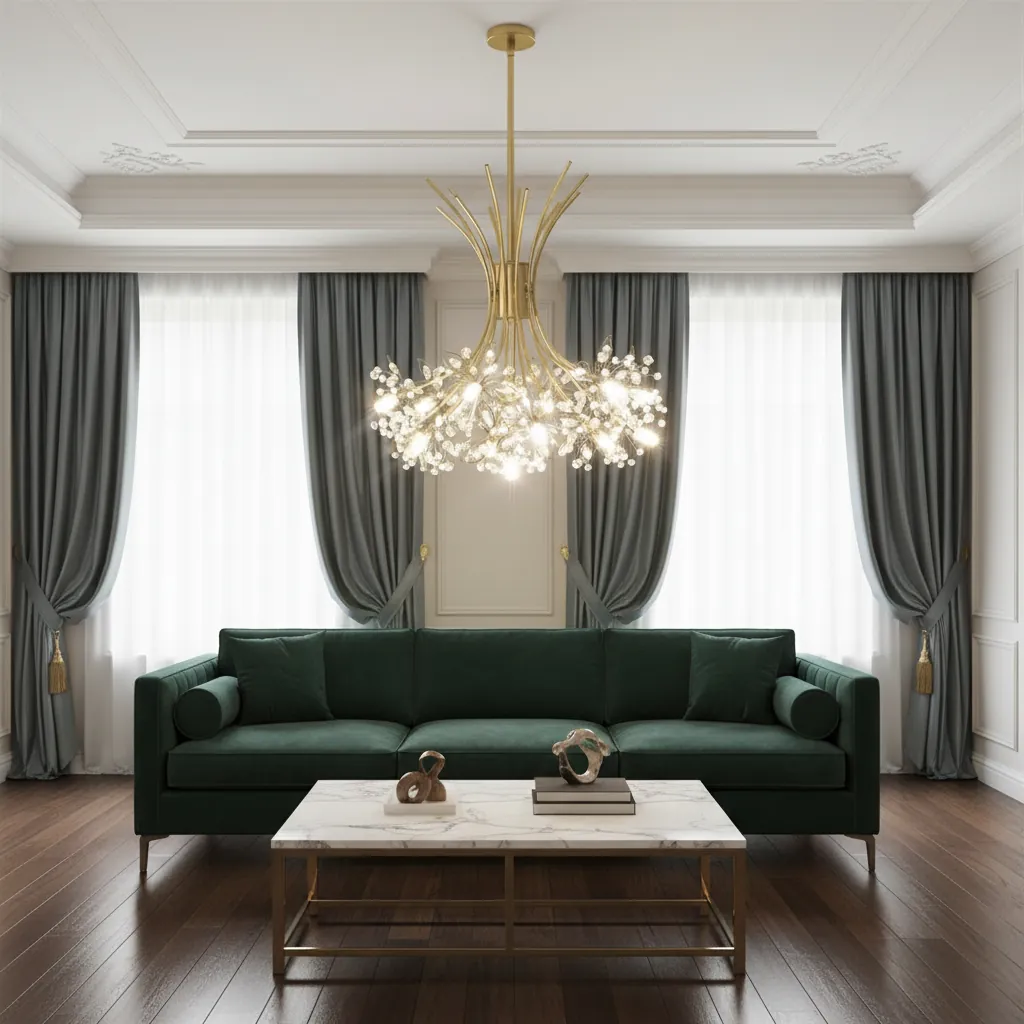 Aurelia 85cm Floral Burst K9 Crystal Chandelier Angle 2