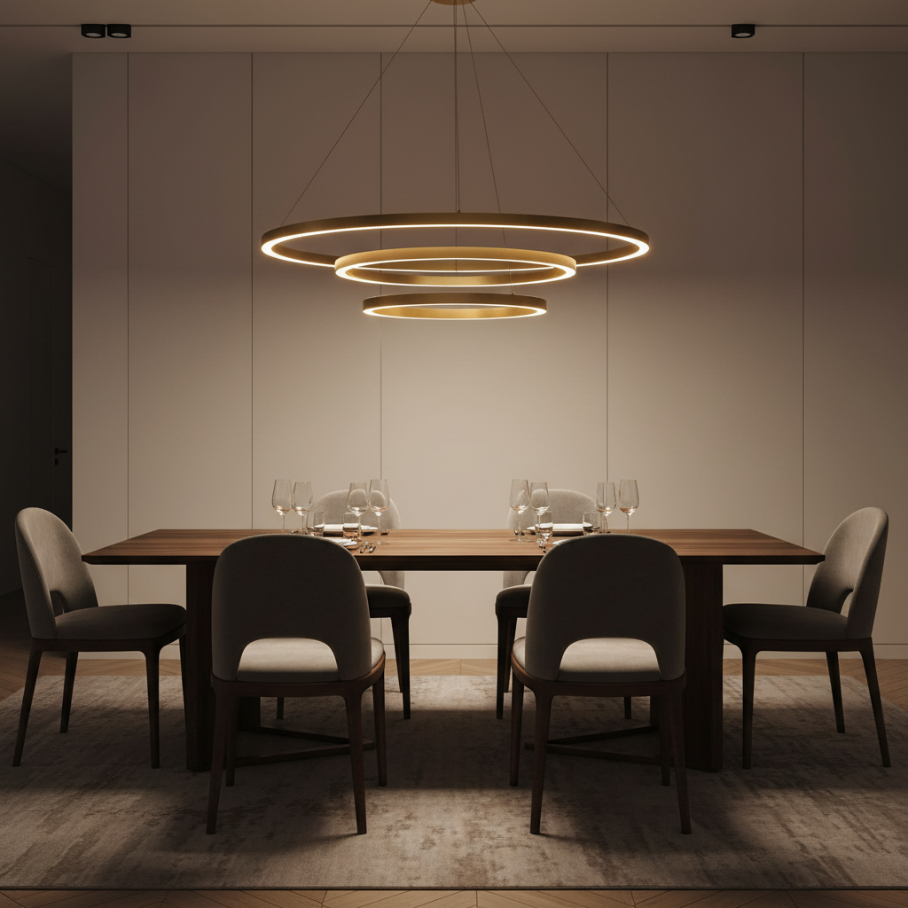 Aurelia Trio Ring LED Chandelier (80/60/40cm) Detail Perspective