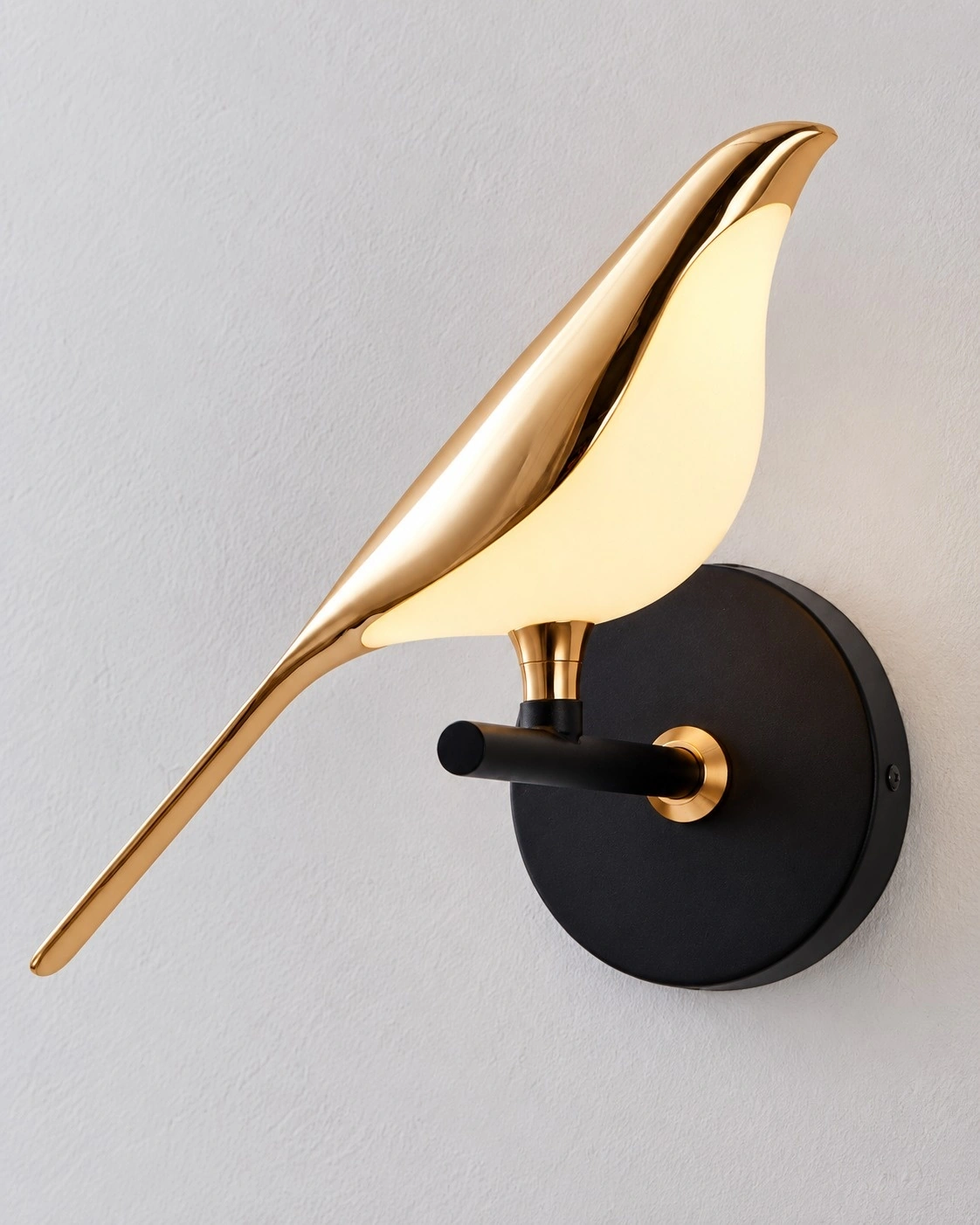Avian Gold & Matte Black Bird Wall Sconce