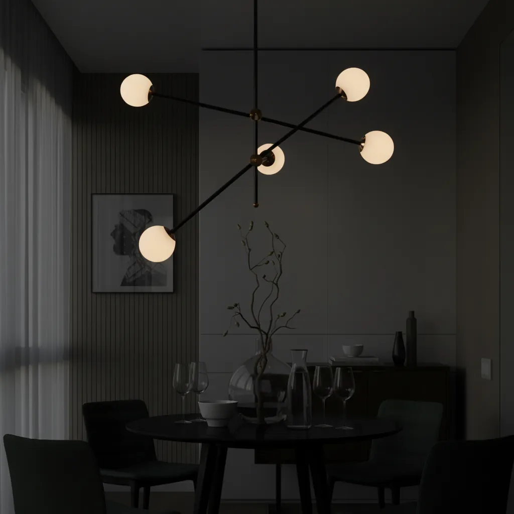 Axiom 5-Arm Modern Sputnik Chandelier Angle 4