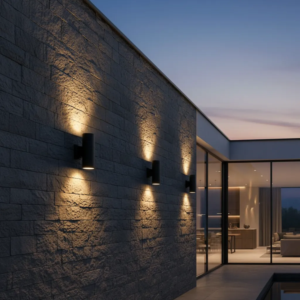Cylindra 200 Bi-Directional Facade Sconce Angle 2