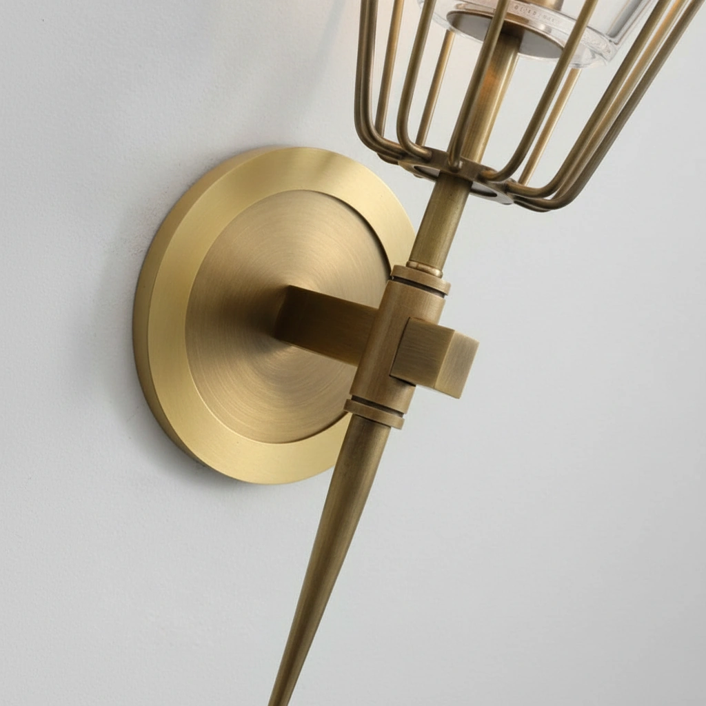 Edison Cage Adjustable Brass Wall Sconce Angle 3