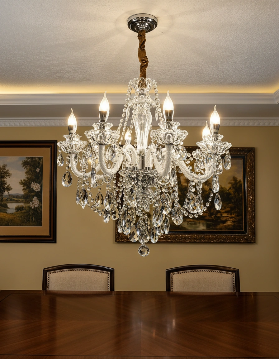 Empress 6-Arm K9 Crystal Chandelier Primary Perspective