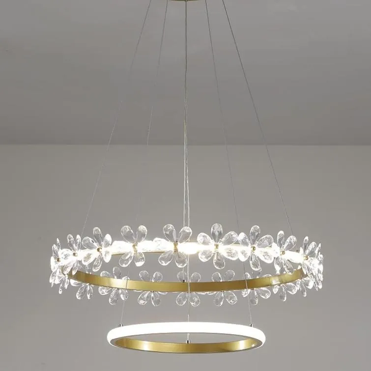 Flora Aura 80cm Dual-Ring K9 Crystal Chandelier