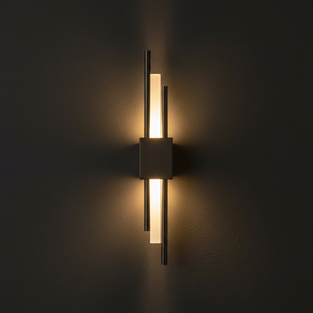 Kyoto Asymmetric Vertical LED Wall Sconce Detail Perspective