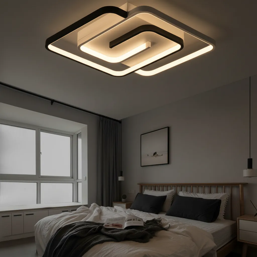 Labyrinth 50cm Square LED Ceiling Light Angle 4