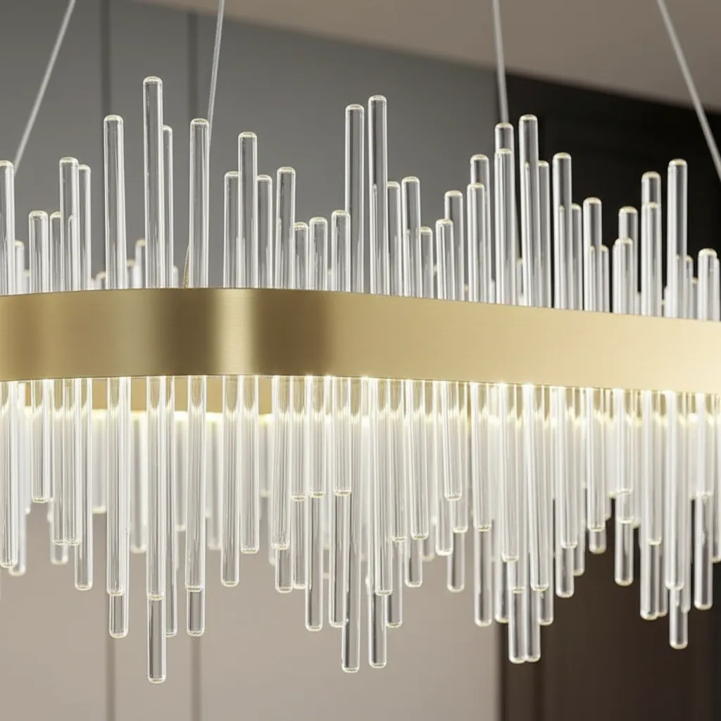 Manhattan 120cm Linear K9 Crystal Chandelier Angle 3