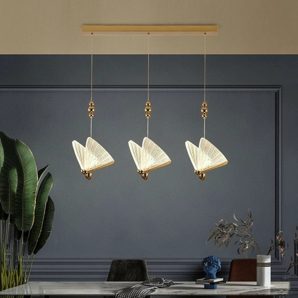 Papillon Trio Linear Butterfly Pendant Angle 2