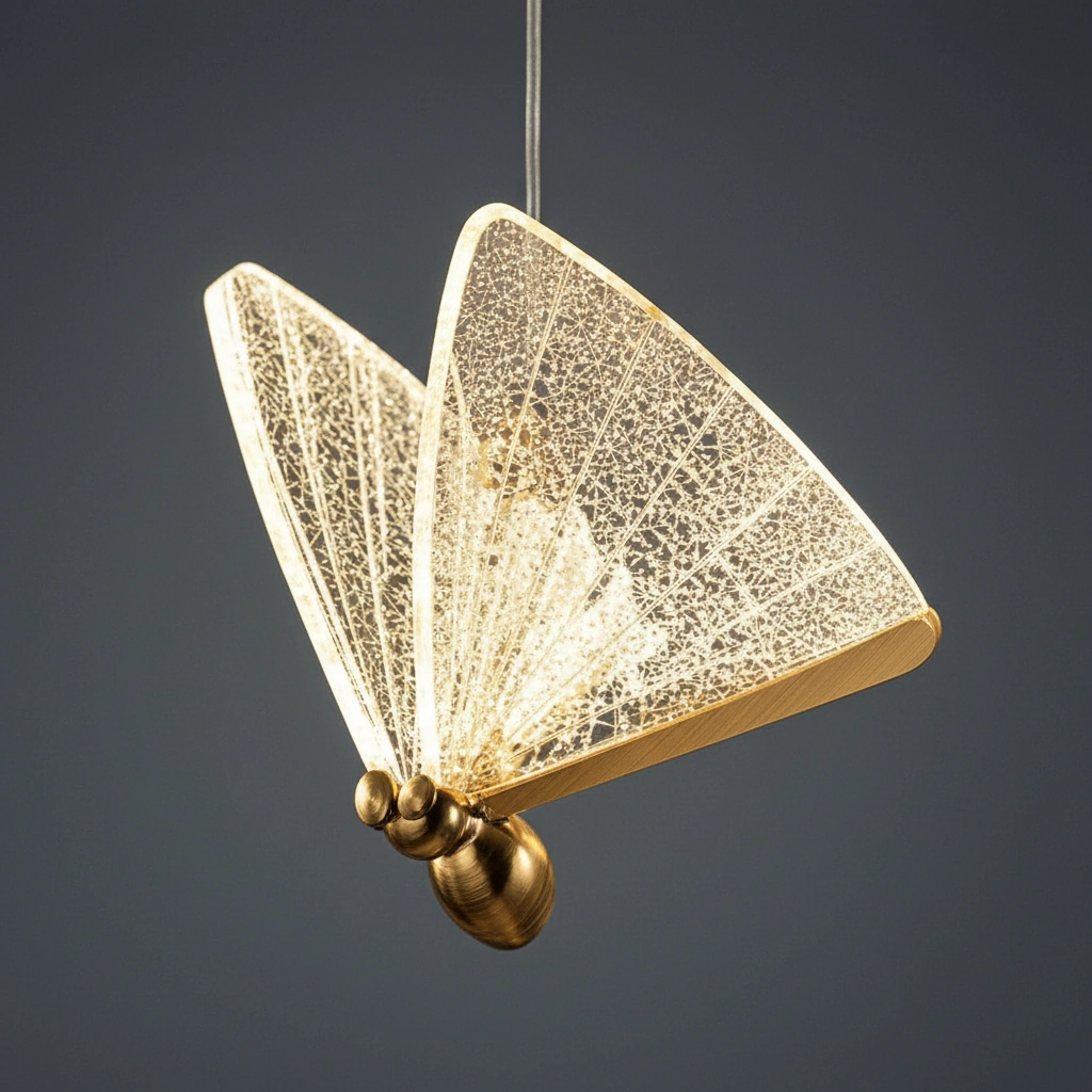 Papillon Trio Linear Butterfly Pendant Angle 3