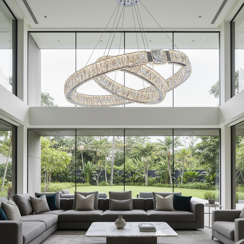 Seraphina 1100mm Interlocking Crystal Chandelier Primary Perspective