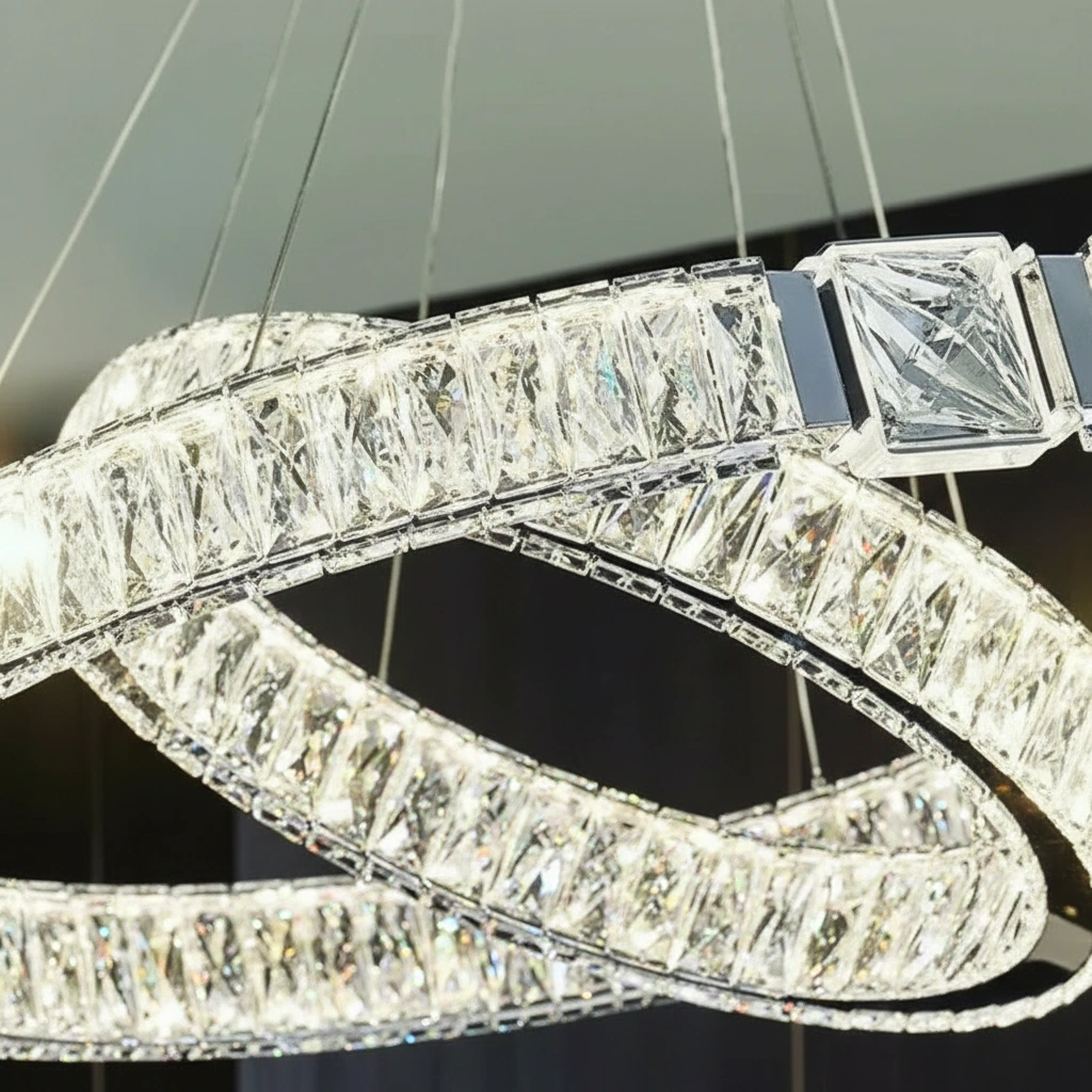 Seraphina 1100mm Interlocking Crystal Chandelier Angle 3