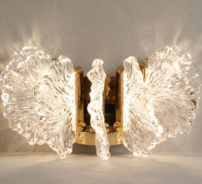 Seraphina Polished Gold & Cast Crystal Wall Sconce