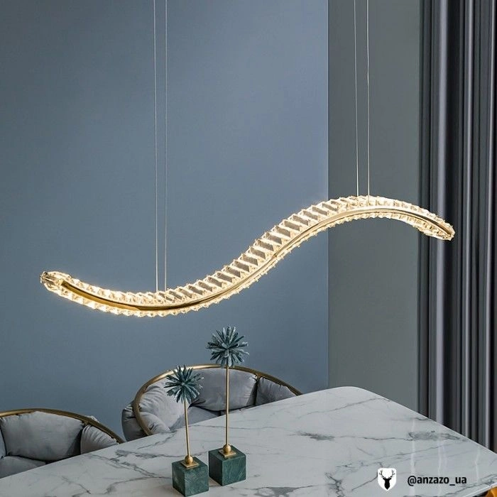 Seraphina Wave 120cm Linear Crystal Pendant
