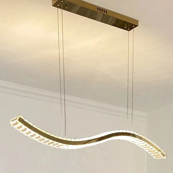 Serpentine 1200mm Wave Linear Crystal Pendant