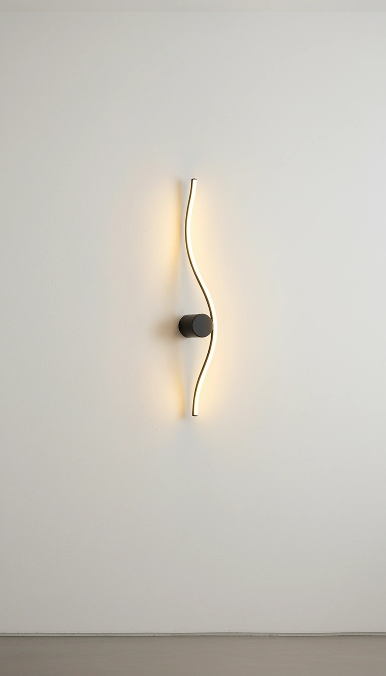Serpentine Wave 45cm Sculptural LED Wall Sconce Primary Perspective
