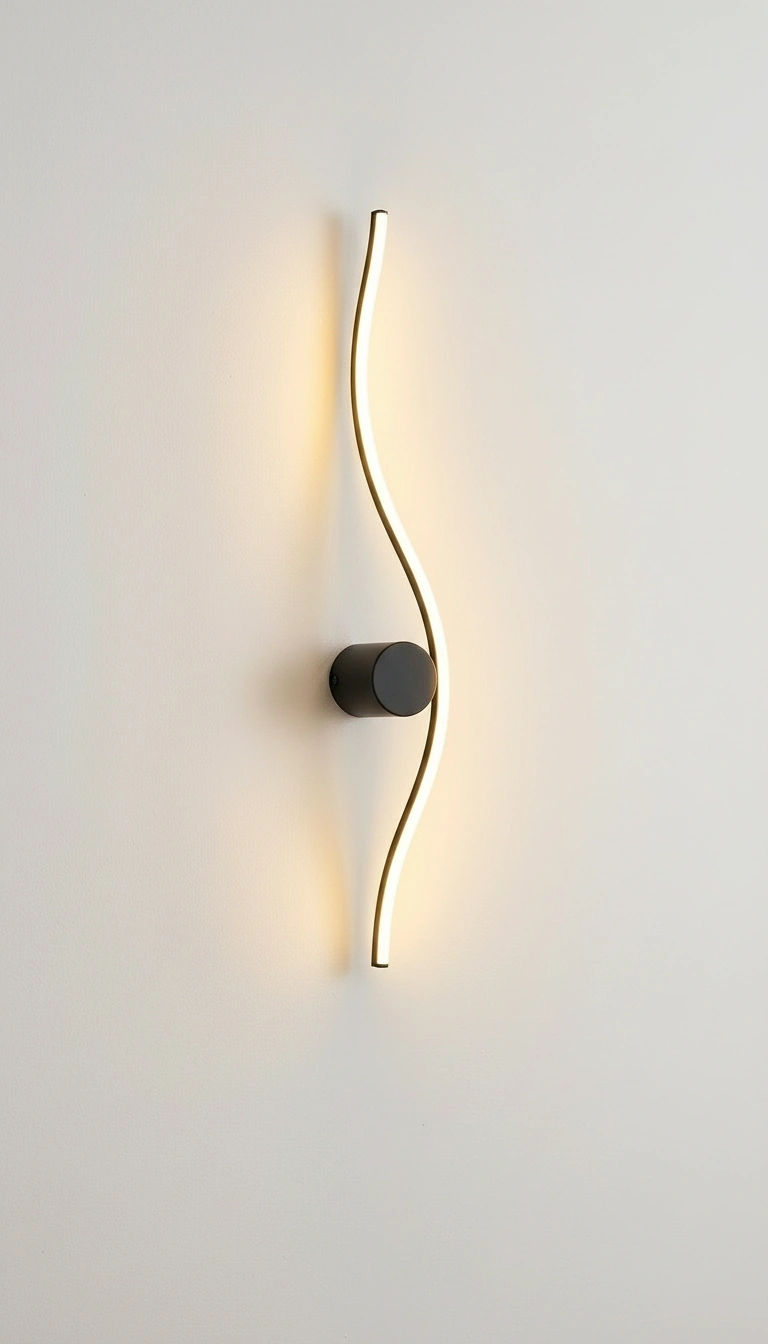 Serpentine Wave 45cm Sculptural LED Wall Sconce Angle 3