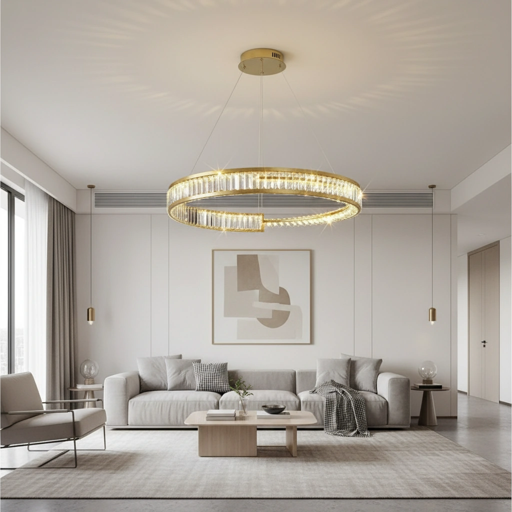 Stella Maris 80cm Split-Ring Crystal Chandelier Angle 2