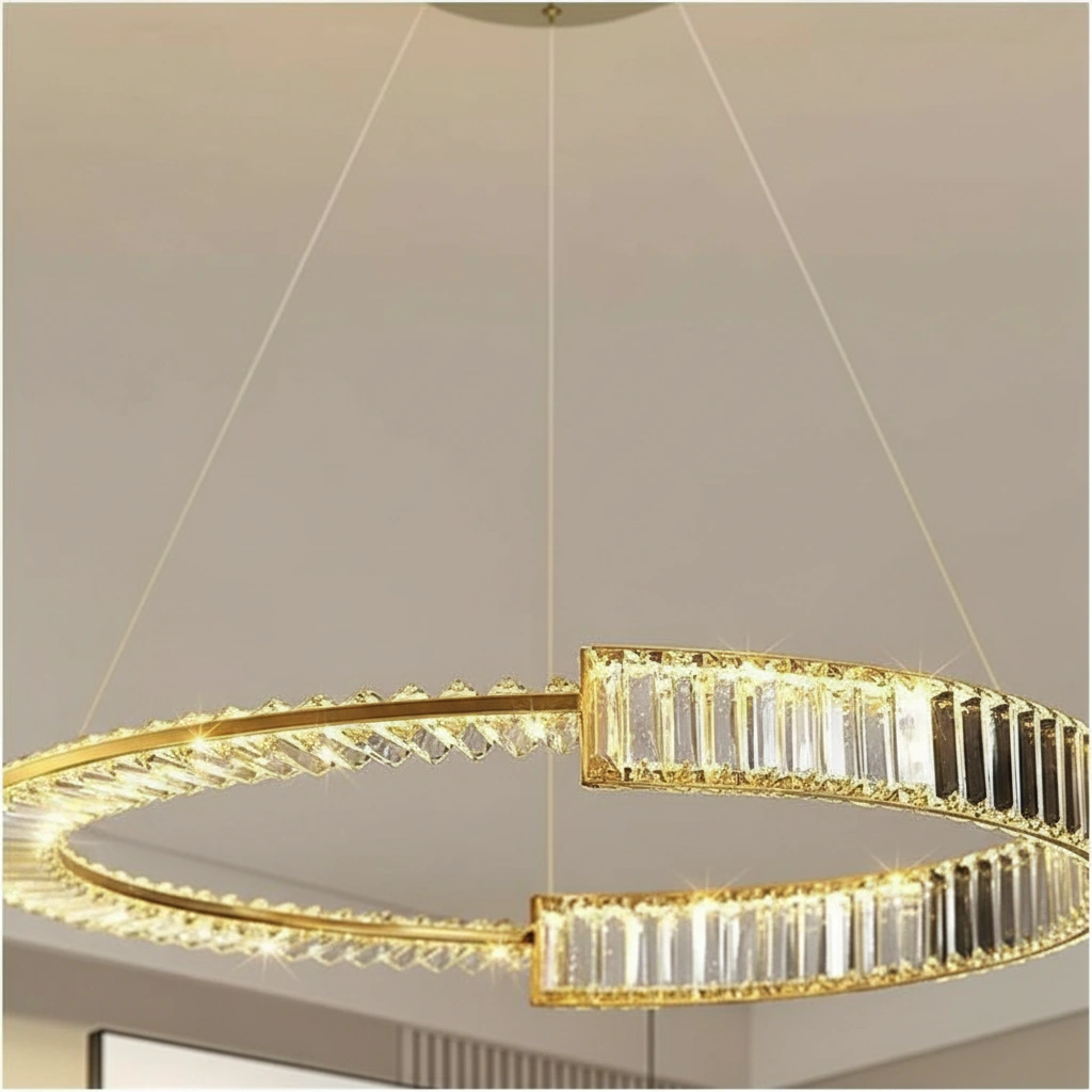 Stella Maris 80cm Split-Ring Crystal Chandelier Angle 3