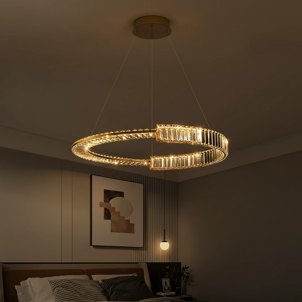 Stella Maris 80cm Split-Ring Crystal Chandelier Angle 4